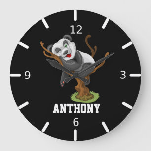 Personalize Your Own Cute Baby Panda Large Clock
