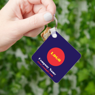 Personalize Your Own Dark Blue Aluminum Square Keychain