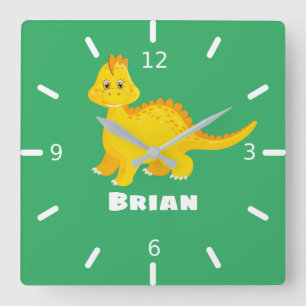 Personalize Your Own Dinosaur  Square Wall Clock