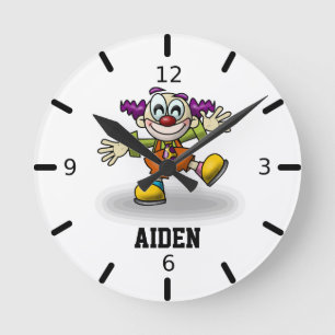 Personalize Your Own Funny Clown Round Clock