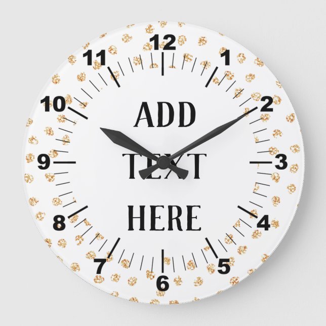Personalize Your Own Gold Dots Large Clock (Front)
