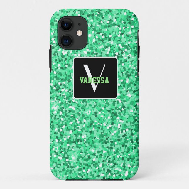 Personalize Your Own Green Speckled Case-Mate iPhone Case (Back)