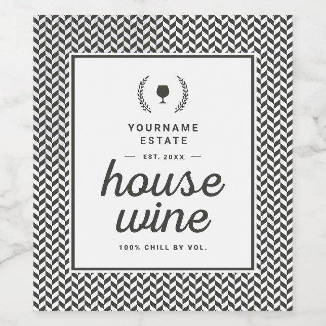Personalize Your Own House Wine Template Label (Single Label)