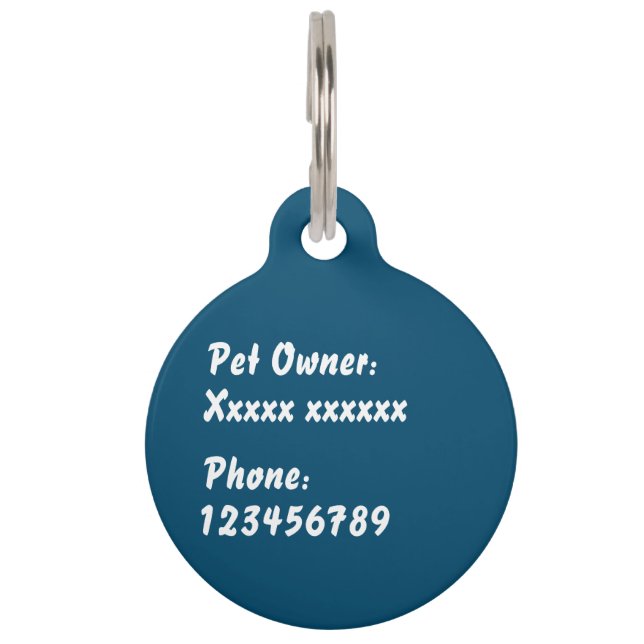 Personalize your own pet tag (Back)