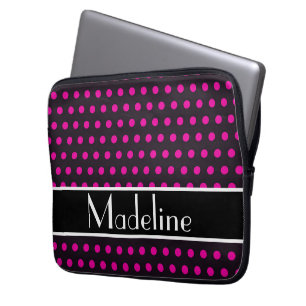 Personalize your own polka-dot abstract laptop sleeve