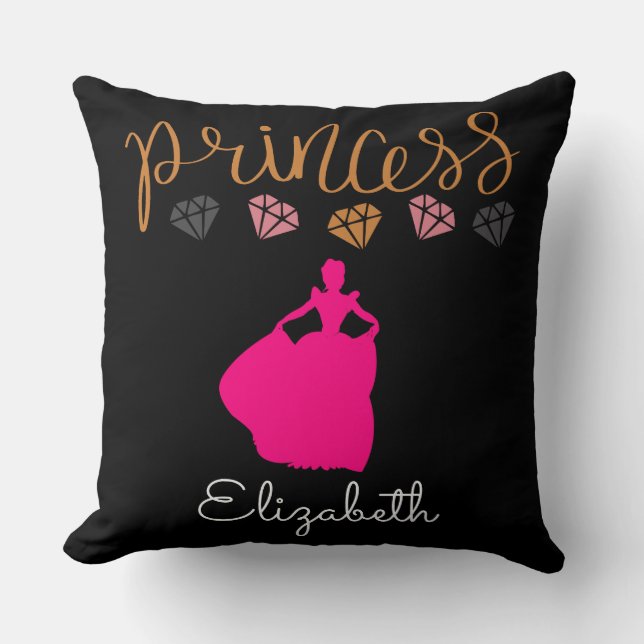 Personalize Your Own Princess Throw Pillow (Front)
