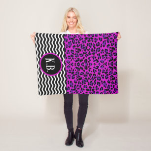 Personalize your own purple wave cheetah pattern - fleece blanket