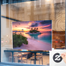 Personalize Your Own Sea Beach at Sunset with Palm