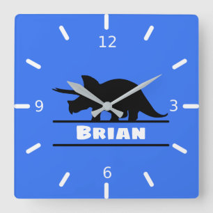Personalize Your Own Triceratops Dinosaur Square S Wall Clock