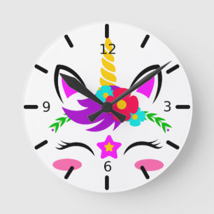 Personalize your own unicorn round clock