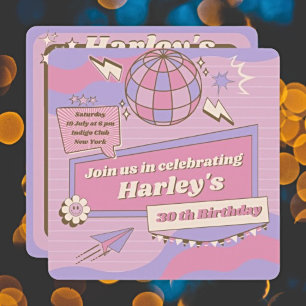 Personalize Your Party Groovy Disco Ball Birthday  Invitation