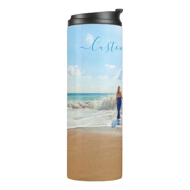 Personalize Your Photo Thermal Tumbler Custom Text (Rotated Left)