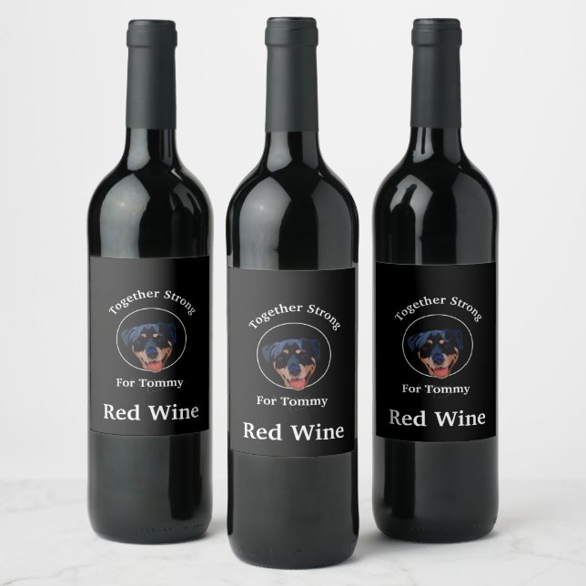 Personalize Your Rottweiler Photo & Text Wine Label (Bottles)