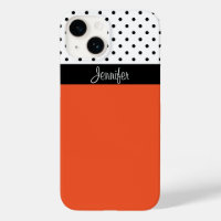 Personalize Your Style with Orange Black White Dot