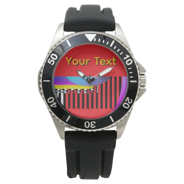 Personalize Your Text Piano Keys Men Teens Watch (Front)