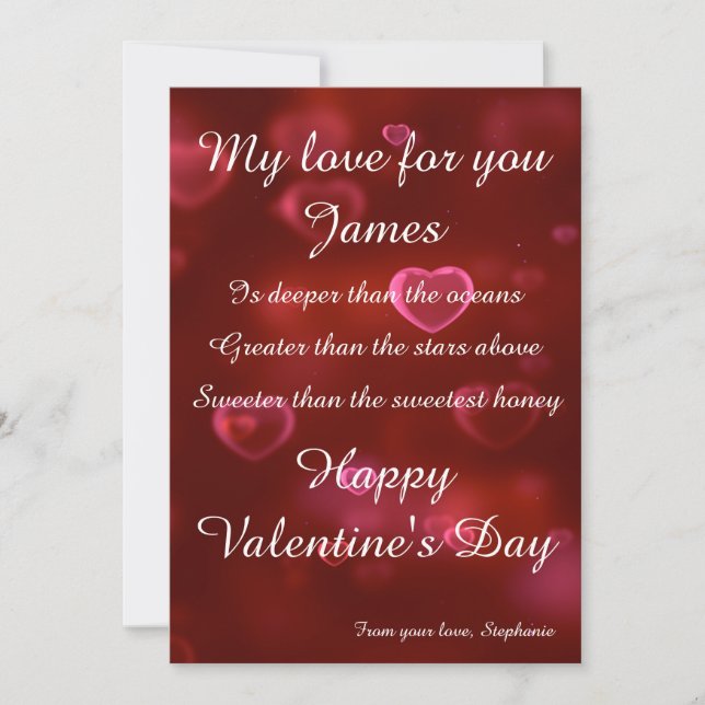 Personalize Your very Own Valentines Day Card (Front)