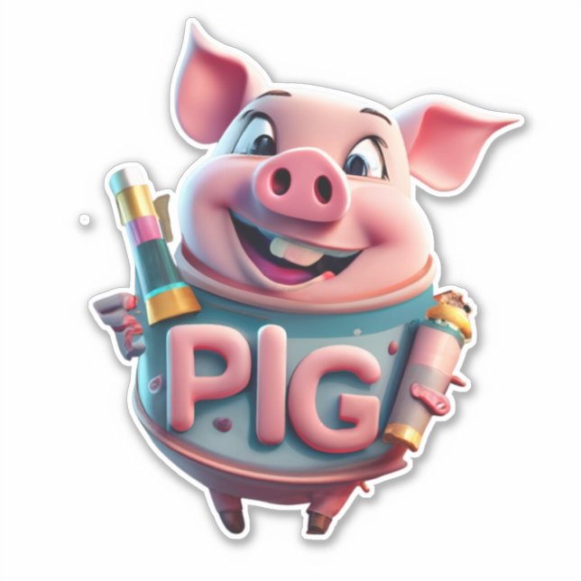 Personalize Your World with Pig Stickers (Front)