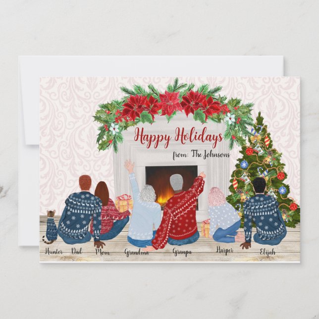 Personalizeable Custom Family Portrait Holidays  Invitation (Front)