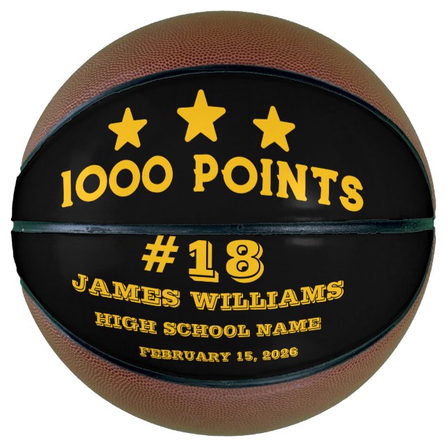 Personalized 1000 Points Gift for Players  Basketball (Front)