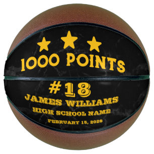 Personalized 1000 Points Marble  Gift for Players  Basketball