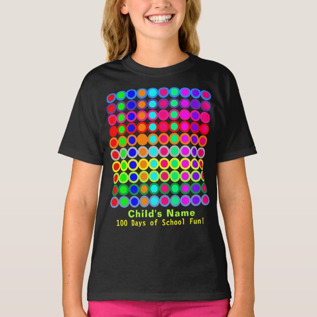 Personalized 100 Days of School Fun T-Shirt (Front)