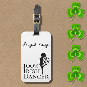 Personalized 100% Irish Dancer Hard Shoe Dance Luggage Tag