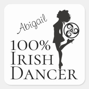 Personalized 100% Irish Dancer Hard Shoe Dance Square Sticker