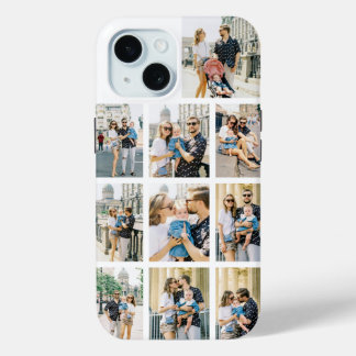 Personalized 10 Photo Collage iPhone 15 Case