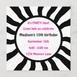 Personalized 10th Birthday Party Invitation