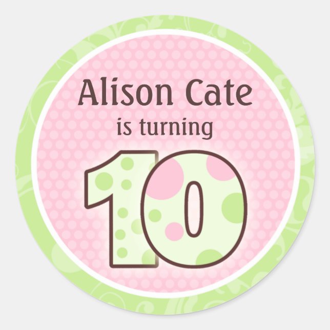 Personalized 10th Birthday Seal (Front)