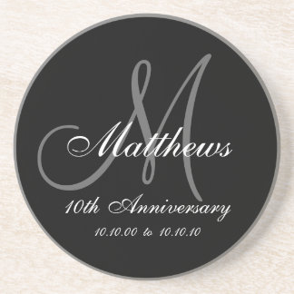 Personalized 10th Wedding Anniversary Coaster