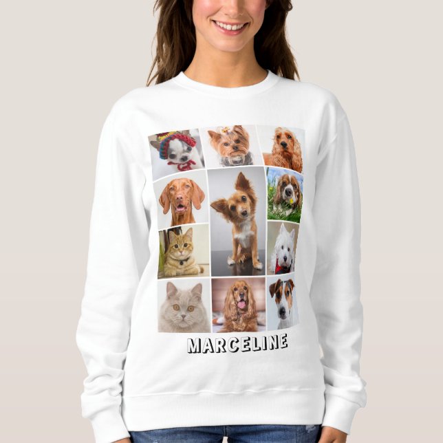 Personalized 11 Pet Photo Collage Sweatshirt (Front)