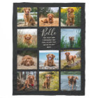 Personalized 11 Photo Collage Black Fleece Blanket