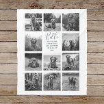 Personalized 11 Photo Collage Black Fleece Blanket<br><div class="desc">Personalized elegant black and white photo fleece blanket features a black background that can be changed to any colour, Simply add 11 photos of your choice and your own personalized text in chic handwritten script calligraphy and modern stylish typography. Makes a wonderful keepsake gift for yourself, your family & friends....</div>