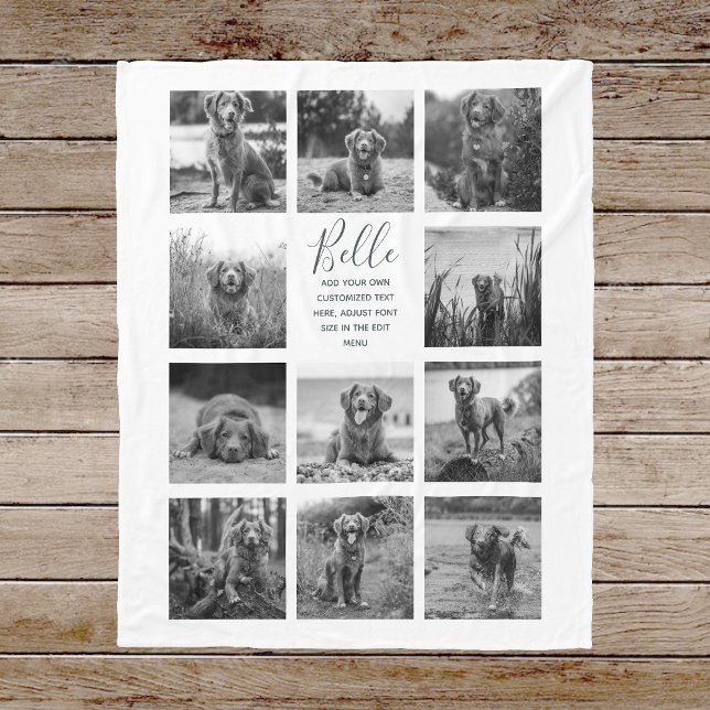 Personalized 11 Photo Collage Black Fleece Blanket (Creator Uploaded)