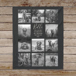 Personalized 11 Photo Collage Black Fleece Blanket<br><div class="desc">Personalized elegant photo fleece blanket features a black background that can be changed to any colour, Simply add 11 photos of your choice and your own personalized text in chic handwritten script calligraphy and modern stylish typography. Makes a wonderful keepsake gift for yourself, your family & friends. Perfect holiday, wedding,...</div>