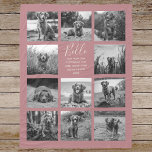 Personalized 11 Photo Collage Dusty Rose Fleece Blanket<br><div class="desc">Personalized elegant photo fleece blanket features a dusty rose background that can be changed to any colour, Simply add 11 photos of your choice and your own personalized text in chic handwritten script calligraphy and modern stylish typography. Makes a wonderful keepsake gift for yourself, your family & friends. Perfect holiday,...</div>