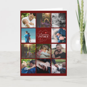 Personalized 11 Photo Collage Father's Day Card