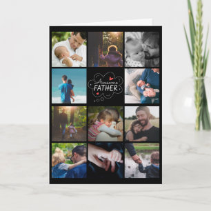 Personalized 11 Photo Collage Father's Day Card