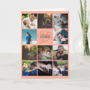 Personalized 11 Photo Collage Father's Day Card