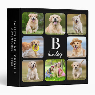 Personalized 11 Photo Collage Monogram Pet Dog  Binder