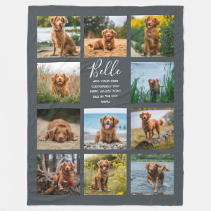 Personalized 11 Photo Collage Off-Black Fleece Blanket