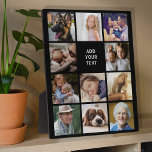Personalized 11 Photo Collage Plaque<br><div class="desc">Personalized picture plaque featuring a black background that can be changed to any colour,  11 photos of your choice,  and a simple text template.</div>