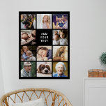 Personalized 11 Photo Collage Poster<br><div class="desc">Personalized photo collage poster featuring a black background that can be changed to any colour,  11 pictures of your choice,  and a simple text template.</div>