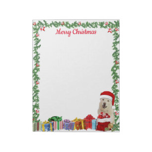 Personalized 11 x 8.5" Christmas Husky Dog Crystal Notepad