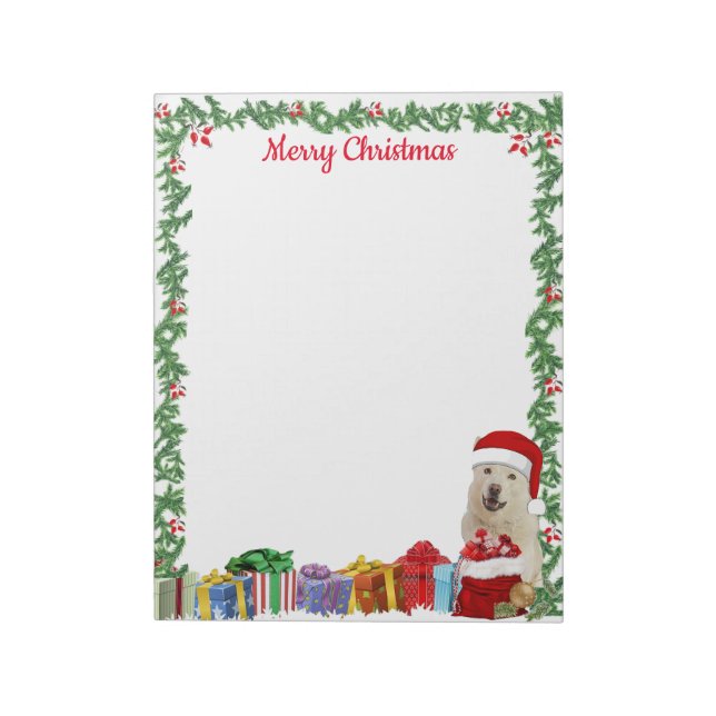 Personalized 11 x 8.5" Christmas Husky Dog Crystal Notepad (Rotated)