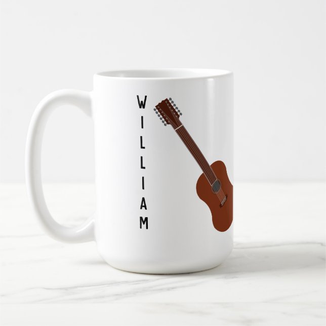 Personalized 12-String Acoustic Guitar Mug (Left)