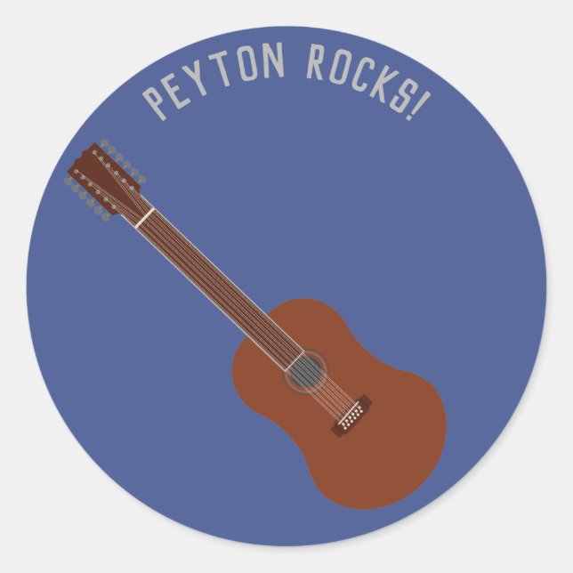 Personalized 12-String Acoustic Guitar Stickers (Front)