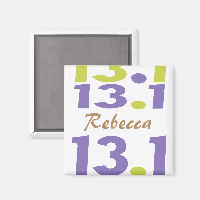Personalized 13.1 half marathon magnet (Front/Back)