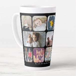 Personalized 13 Photos and Text Latte Mug